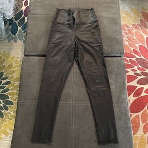 Black High-Waisted Faux Leather Leggings